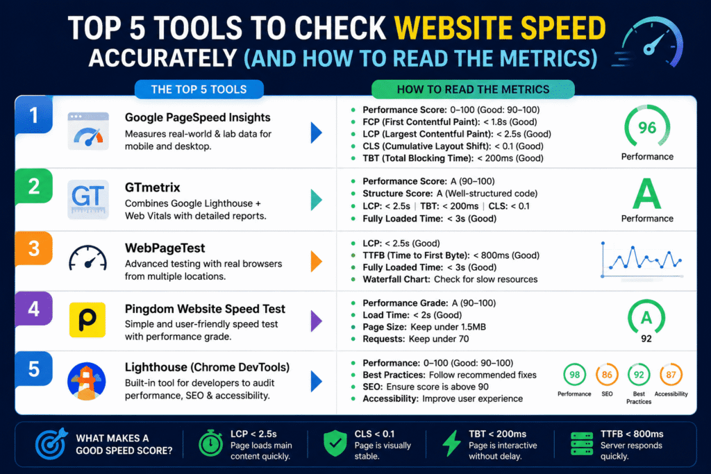 Top 5 Tools to Check Website Speed Accurately (And How to Read the Metrics)