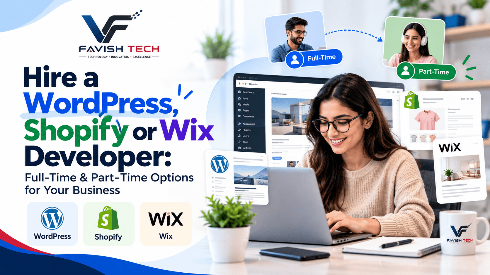 Hire a WordPress, Shopify or Wix Developer: Full-Time & Part-Time Options for Your Business
